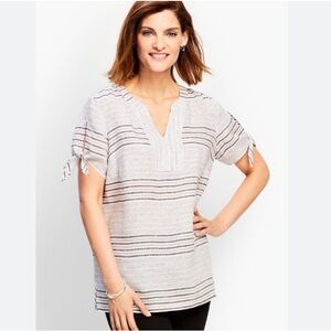 Talbots 1X 100% Linen Coastal Lightweight Top